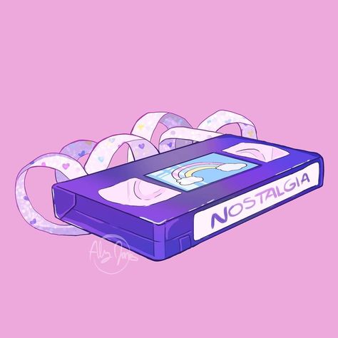 VHS Nostalgia Tape Illustration Art By Aly Jones Nostalgia Art, 90s Art, Arte Do Kawaii, Seni 2d, 8bit Art, Posca Art, Pop Stickers, Japon Illustration, Vhs Tape