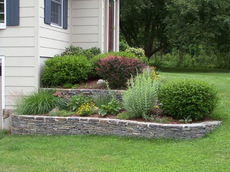 MLC Masonry small stone wall garden Stone Wall Garden, Stone Walls Garden, Building A Pond, Rock Walls, Backyard Pond, Fountains Backyard, Pond Landscaping, Backyard Water Feature, Natural Pond