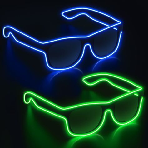 Blue Party Favors, Neon Glasses, Led Sunglasses, Light Up Glasses, Alien Mask, Rave Glasses, Neon Rave, Wireless Light, Novelty Glasses