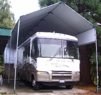 12x36 Portable Carport Shelter Garage Kit RV Boat Trailer 5th on PopScreen Travel Trailer Carport Ideas, Cheap Rv Shelter Ideas, Diy Rv Carport Cheap, Rv Carport Ideas Diy, Rv Covered Parking Carport Designs, Diy Rv Covered Parking, Rv Shade Ideas, Rv Cover Ideas, Diy Rv Carport