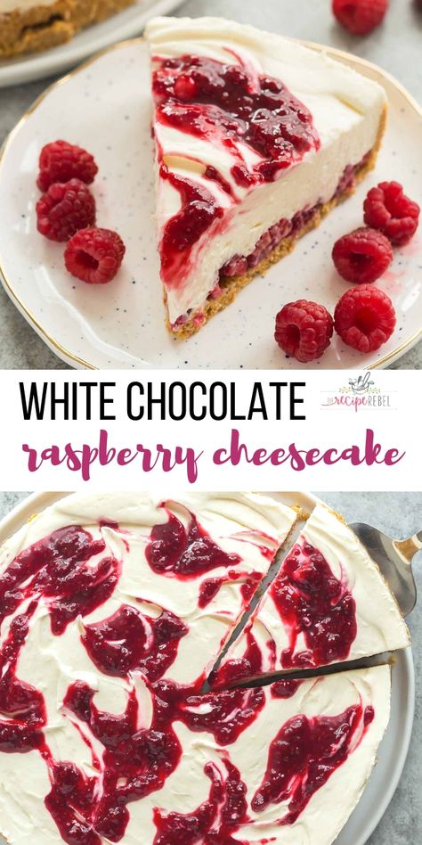 No Bake White Chocolate Raspberry, No Bake Cheesecake Recipe, Biscotti Cheesecake, White Chocolate Raspberry Cheesecake, Recipe For Summer, Korean Dessert, Chocolate Raspberry Cheesecake, Easy No Bake Cheesecake, Dessert Parfait