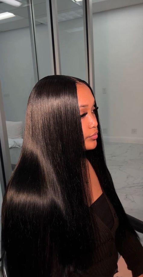 Air Style, Twisted Hair, Middle Part Hairstyles, Straight Weave Hairstyles, Sew In Hairstyles, Quick Weave Hairstyles, Cool Braid Hairstyles, Longer Hair, Flat Iron Hair Styles