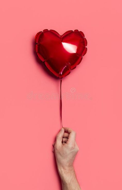 Love concept. Male hand holds red balloon in the shape of heart on pink background top view flat lay copy space. Holiday Object,. Birthday, Valentine`s Day stock photography Love Concept Photography, Valentines Day Product Photography, Balloon Photoshoot Ideas, Valentines Day Beauty, Vintage Space Art, Shape Of Heart, Love Concept, Balloons Photography, Tattoo Apprenticeship