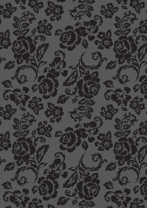 Black and floral wallpaper. Grey Flower Wallpaper, Flower Wallpaper Iphone, Grey Floral Wallpaper, Doll Backgrounds, Black And Grey Rose, Scrapbook Patterns, Gothic Rose, Gothic Wallpaper, Scrapbook Background