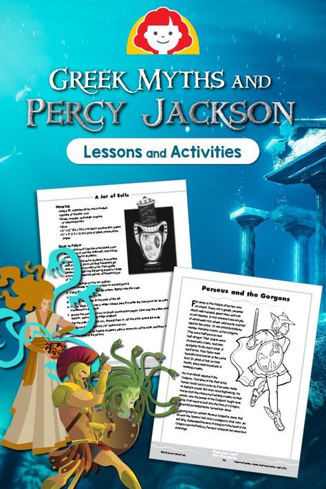 Greek Mythology Stem Activities, Percy Jackson Ancient Greece, Myths And Legends Art, Percy Jackson Lesson Plans, Greek Mythology Activities For Kids, Mythology Activities For Kids, Percy Jackson Activities, Greek Mythology Crafts, Greek Mythology Activities