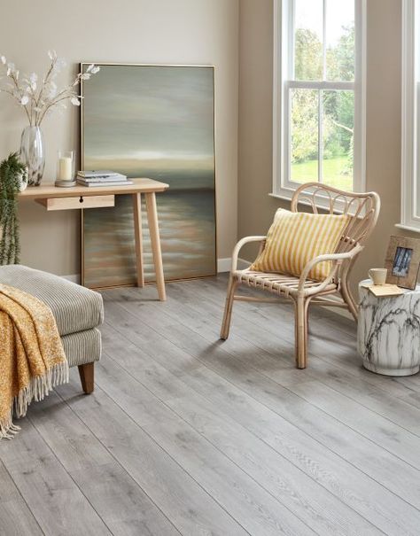 Laminate Flooring | Big Savings | Flooring Superstore Gray Wood Flooring Living Room, Best Laminate Flooring, Grey Laminate Flooring, Direct Wood Flooring, Texas Home Decor, Best Laminate, Grey Wood Floors, Grey Interior Design, Oak Laminate Flooring