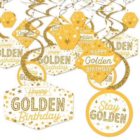 Golden Birthday Party, Golden Birthday Parties, Glitter Images, Golden Birthday, Party Kits, 10 Count, Glitter Print, Happy Birthday Parties, Gold Party