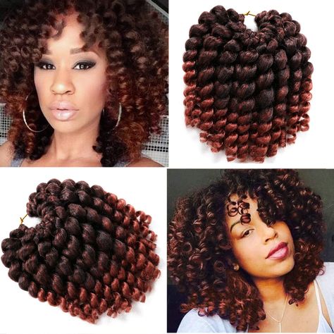 PRICES MAY VARY. Short Crochet Hair,Curly Crochet Hair, Wand Curls Crochet Hair,Jumpy Wand Curl,Jamaican Bounce Crochet Hair, Wand Curl Crochet Hair 2X Fluffy Wand Curl Package: 22 strands in each pack, 4 packs/Lot, (90g±5g)/Pack,Usually 4packs full a head, Free Crochet hook as gifts Advantage: Natural Looking, Tangle Free, Easy Brushing, Easy Separating, Easy to Crochet, Light & Soft, Let You Feel More Comfortable When Using and You Can Use It for Long Time curly crochet hair, Short and Bouncy Jumpy Wand Curl Crochet Styles, Wand Curl Crochet Hairstyles, Crochet Curly Hairstyles For Black Women, Wand Curl Crochet Hair, Jamaican Bounce Crochet, Curly Crochet Hair, Jamaican Bounce, Hair Wand, Crochet Curls