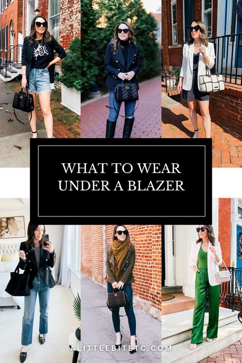 Elevate your style with my guide on what to wear under a blazer! From casual tees to chic blouses, discover the perfect pairing to enhance your look. Whether you're heading to the office or a night out, a well-styled blazer adds instant sophistication. #BlazerOutfits #FashionTips #StylingIdeas How To Wear Blazers Casual, Shirts To Wear Under Blazers, Plaid Blazer Outfit Women Work, What To Wear Under A Blazer, Dress Down A Blazer, Blazer Outfits Party Night, Jeans Night Out Outfit, Black Blazer With Jeans, Turtleneck And Blazer