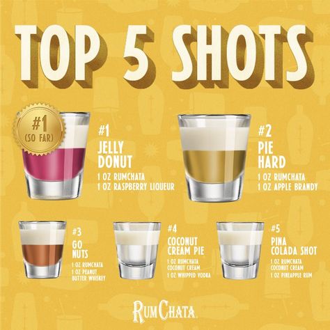 Rumchata Shots, Easy Shot Recipes, Pool Party Bachelorette, Shots Recipes, Shots Alcohol Recipes, Rumchata Recipes, Bartender Drinks Recipes, Fun Drinks Alcohol, Bartender Drinks