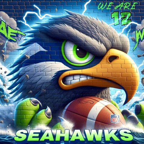 Seattle Seahawks Football, Seahawks Fans, Team Wallpaper, Seahawks Football, Love Neon Sign, Best Football Team, Swag Cartoon, Football Art, Best Fan