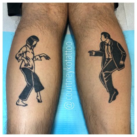 Pulp Fiction Tattoo Ideas, Movie Inspired Tattoos, Fiction Tattoo, Pulp Fiction Tattoo, Tattoo Movie, Money Rose Tattoo, Gangster Tattoo, Negative Space Tattoo, Money Rose