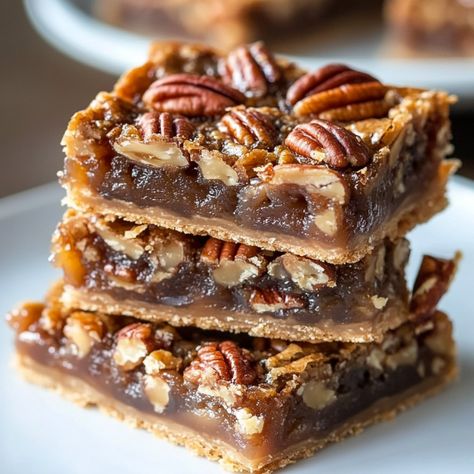 Easy Lazy Pecan Pie Bars Pecan Chocolate Bars, Lazy Pecan Pie Bars, Lazy Girl Pecan Pie Bars, Whipped Topping Dessert, Easy Potluck Desserts, Crunch Bars Recipe, Pecan Pie Bar, Chocolate Pecan Pie Bars, Pecan Pie Bars Easy