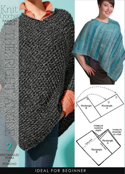 Super easy, 2 rectangles form a poncho | free patterns | DiaryofaCreativeFanatic ༺✿Teresa Restegui http://www.pinterest.com/teretegui/✿༻ Kat Haken, Poncho Au Crochet, Crochet Poncho Free Pattern, Poncho Knitting Patterns, شال كروشيه, Crochet Abbreviations, Crochet Poncho Patterns, Knit Poncho, Poncho Pattern