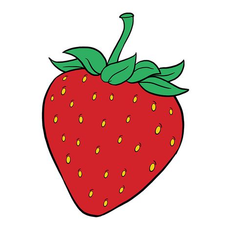 How to Draw a Strawberry - Really Easy Drawing Tutorial Draw A Strawberry, Dandelion Drawing, Strawberry Drawing, Strawberry Cake Easy, Embroider Ideas, Strawberry Art, Afrique Art, Cake Easy, Easy Strawberry