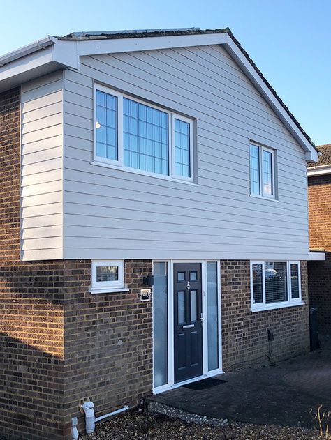 https://www.summitcladding.co.uk/2022/01/15/james-hardie-exterior-cladding-installation-in-st-albans-hertfordshire/ Composite Cladding Exterior Uk, Composite Cladding Exterior, Concrete Lintels, Cladding Ideas, Cladding Exterior, 1970s House, Composite Cladding, Timber Battens, Hardie Plank