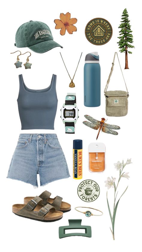 #summer #summer2024 #granolagirl #saltedgranolagirl #granola #outfitinspo #granolagirloutfitinspo #summeroutfitinspo #summercamp #camping #campoutfit Camp Counselor Outfit, Summer Camp Outfits, Granola Outfits, Shuffles Summer, Hiking Pictures, Earthy Outfits, Hiking Quotes, Hiking Fashion, Winter Hiking