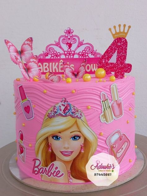 Barbie Theme Cakes, Cake Designs Barbie, Barbie Movie Cake, Barbie Cake Ideas Birthdays, Barbie Theme Cake, Hollywood Barbie, Barbie Cake Designs, Barbie Themed Cake, Barbie Dress Cake