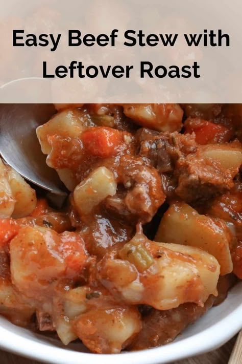 Leftover Beef Stew, Easy Roast Beef, Leftover Roast Beef Recipes, Sup Daging, Oven Beef Stew, Roast Beef Recipe, Tasty Beef Stew, Easy Roast, Leftover Roast Beef