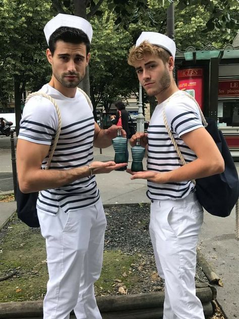 Sailor Halloween Costumes Men, Sailor Costume Men, Sailor Outfit Mens, Batchelor Party, Sailor Halloween Costumes, Sailor Aesthetic, Pride 2023, Sailor Outfit, Sailor Costume