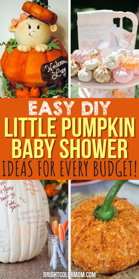 Throw the BEST Little Pumpkin baby shower ever! Whether it's for your friend or sister, or you're the mom-to-be and want to share ideas you like with your party host, this is the only article you need. There are options for a boy baby shower, girl baby shower, or gender neutral baby shower. Find ideas for premade and custom printable little pumpkin invitations, pumpkin themed baby shower decorations, fall food and drink ideas, diaper cakes AND real cakes, party favors, games, and more! Fall Baby Shower Diaper Cakes, Little Pumpkin Shower Ideas, Baby Shower Food Fall Theme, Pumpkin Baby Boy Shower Theme, Pumpkin Shower Favors, Little Pumpkin Baby Shower Food Ideas, Pumpkin Shower Ideas, Little Pumpkin Baby Shower Games, A Little Pumpkin Is On The Way Boy