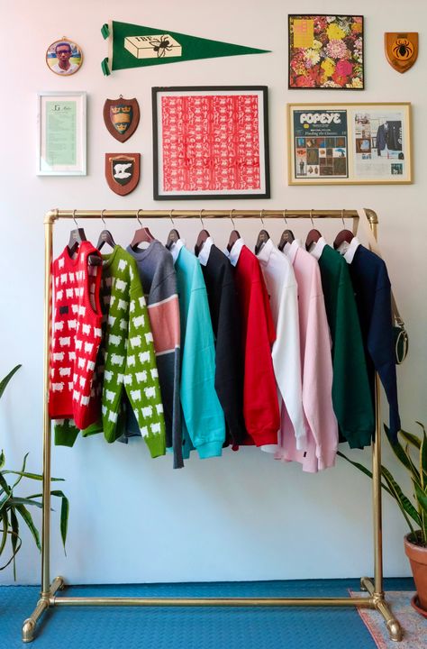 NYC Pop-Up Shop (Open Now) – Rowing Blazers River Bedroom, Popup Event, Clothes Layout, Vintage Store Displays, Fashion Evolution, Clothing Store Interior, Rowing Blazers, Youth Hostel, Evolution Of Fashion