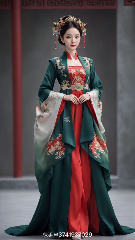 Traditional Chinese Empress Dress, The Empress Of China Dresses, Chinese Empress Dress, Queen Outfits Royal, Empress Dress, Chinese Princess Dress, Queen Outfits, Pretty Costume, Chinese Traditional Costume