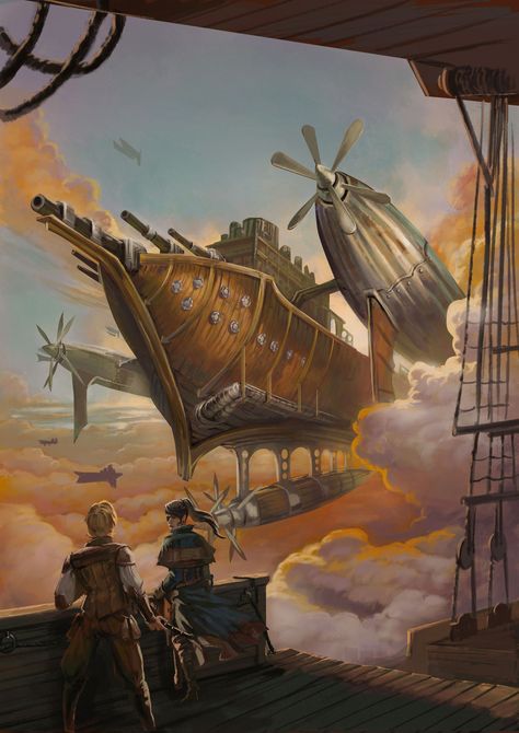 Steampunk Compendium for 5e #violinforchildren Ville Steampunk, Steampunk Ship, Airship Art, Steampunk Illustration, Steampunk City, Steampunk Characters, Steampunk Artwork, Steampunk Airship, Steampunk Aesthetic