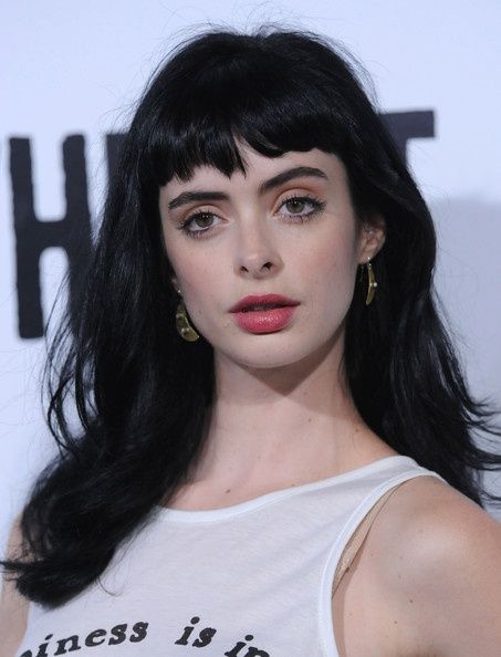 Krysten Ritter bangs Baby Pony, Krysten Ritter, Baby Bangs, Short Bangs, Super Hair, Heart Face Shape, Long Black Hair, Grunge Hair, Bang Bang