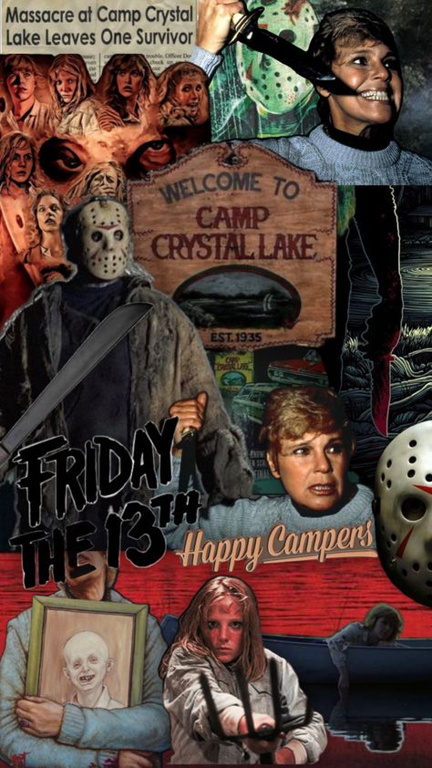 Crystal Lake, Friday The 13th, Happy Campers, Horror Movies, Halloween Party, Lake, Collage, Halloween, Horror Films