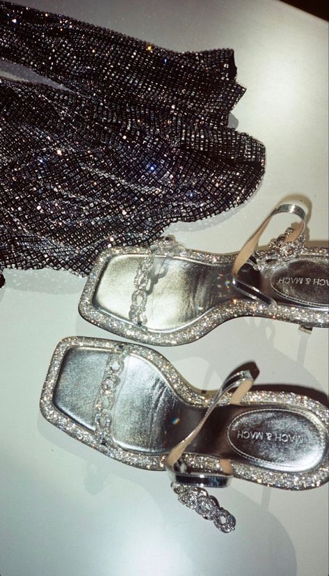 Mach & Mach Mach & Mach Aesthetic Mach & Mach Silver Gold Shiny Heels Bags Mach And Mach Heels Aesthetic, Mach And Mach Heels, Shiny Heels, Heels Aesthetic, Silver Gold, Square, Heels, Silver, Gold