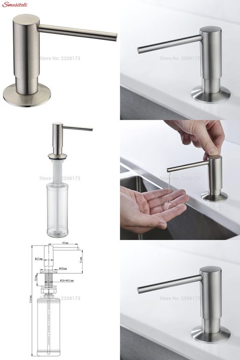 [Visit to Buy] Built In Solid Brass Kitchen Soap Dispenser Smeslteli Design Easy Installation - Well Built and Brushed Nickel Sturdy #Advertisement Built In Soap Dispenser Kitchen, Kitchen Sink With Soap Dispenser, Kitchen Soap Dispenser Ideas, Taupe Kitchen Cabinets, Commercial Bathroom Designs, Kitchen Brass, Taupe Kitchen, Commercial Bathroom, Kitchen Built In