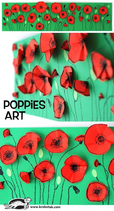 Poppies art | poppy mural | DIY poppies Poppy Craft For Kids, Remembrance Day Activities, Remembrance Day Art, Poppies Art, Poppy Craft, Remembrance Day Poppy, Poppy Art, Ecole Art, Kindergarten Art