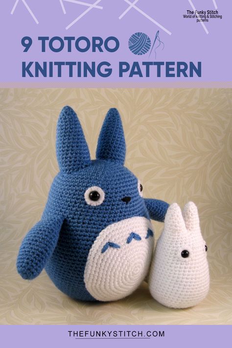 Totoro Knitting Pattern Totoro Knitting Pattern, Totoro Crochet Pattern Free, Totoro Knitting, Totoro Toy, Totoro Pattern, Norwegian Style, Fluffy Cushions, Knitted Cushions, Baby Knits