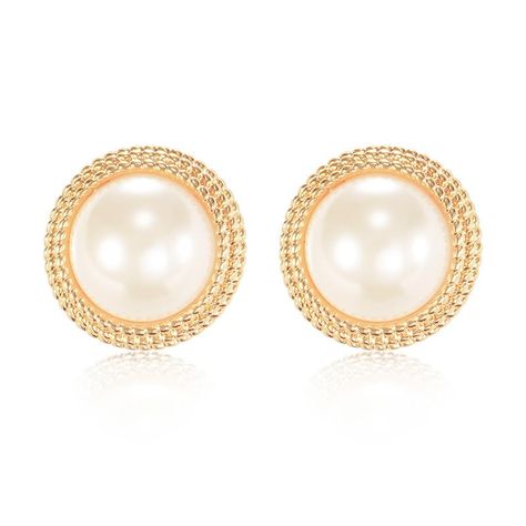 PRICES MAY VARY. Size and Weight: 0.76x0.76"(19x19mm); 0.36oz (10g) /pair. Pearl: 0.5"(13mm). Refer to the SIZE picture below. Materials: Simulated Shell pearls, white-with-cream-overtone, giving a warm and soft appearance; 18K gold plated brass, 925 sterling silver posts. Nickel-free, lead-free. Our women's classy pearl stud earrings are crafted with fine materials, ensuring a brilliant, long-lasting high luster. Design: Our pearl gold earrings feature shiny pearls and a lustrous metal halo, cr Hoco Jewelry Pearl, Gold Jewelry For Hoco, Gold Formal Earrings, Old Money Earrings, Big Gold Earrings, Hoco Jewelry, Big Pearl Earrings, Pearl Earrings Studs, Pearl Gold Earrings