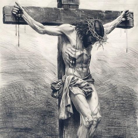 Jesus Crucifixion Pictures, Memorial Tattoo Ideas, Revelation Tattoo, Jesus Art Drawing, The Divine Mercy, Chest Tattoo Ideas, Catholic Pictures, Jesus Drawings, The Crucifixion