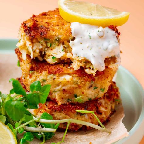 Homemade Vegan Ranch Dressing, Vegan Crab Cakes, Crab Cakes Recipe, Vegan Crab, Vegan Potato Salads, Crab Cake Recipe, Gluten Free Bread Crumbs, Vegan Fish, Plant Based Whole Foods