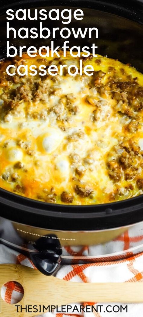 Hasbrown Breakfast Casserole, Egg Hashbrown, Casserole Crockpot, Slow Cooker Breakfast Casserole, Crockpot Breakfast Casserole, Breakfast Crockpot Recipes, Slow Cooker Breakfast, Hashbrown Breakfast Casserole, Crockpot Casserole