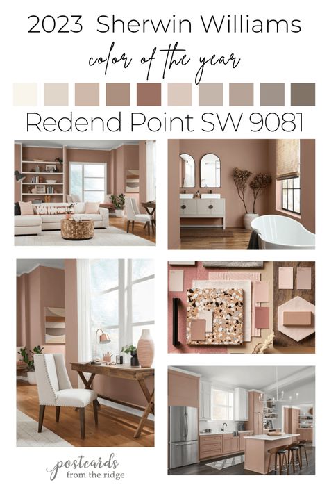 Sherwin Williams 2023 Color of the Year Redend Point - Hit or Miss? - Postcards from the Ridge Redend Point Furniture, Sw Reddened Point, Redend Point Nursery, Sherwin Williams Reddened Point, Interior Paint 2023 Trends, Sherwin Williams Redend Point Bedroom, Sw Redend Point Bedroom, Redend Point Office, Likable Sand Sherwin Williams