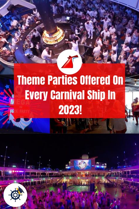 Wondering about which theme parties will be on your Carnival cruise in 2023? See all planned theme parties by Carnival ship for 2023 here! #carnivalcruiseline #carnivalcruise #funship #cruisingcarnival Carnival Cruise Essentials, Carnival Cruise Sunshine, Cruise Ideas Carnival, Carnival Freedom Ship, Cruise Ship Party Theme, Carnival Legend Cruise Ship, Carnival Glory Cruise Ship, Carnival Sunshine Cruise Tips, Carnival Liberty Cruise Ship