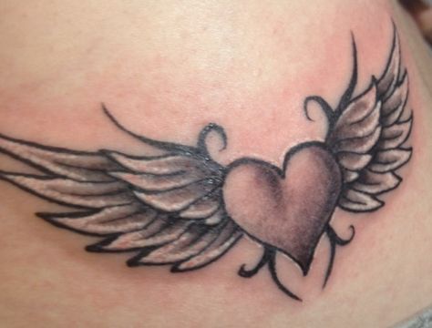 You Only Have Yourself Tattoo, Flying Heart Tattoo, Winged Heart Tattoo, Heart And Wings Tattoo, Tattoo Sentences, Cross With Wings Tattoo, Baby Memorial Tattoos, Disney Tattoos Small, Heart With Wings Tattoo