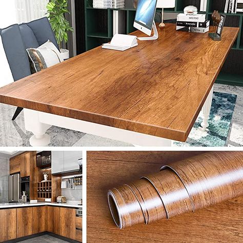 Kitchen Cabinets Cover, Peel And Stick Countertop, Wallpaper For Kitchen Cabinets, Diy Tables, Wood Adhesive, Laminate Counter, Look Wallpaper, Wallpaper Peel, Laminate Countertops