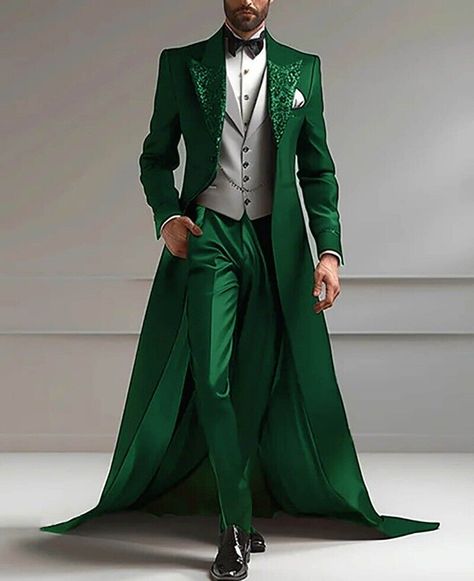 Tuxedo Peak Lapel, Tail Suit, Unique Suits, Villain Outfits, Men Party, Suits Men Business, Suit Ideas, Classy Suits, Wedding Dress Men