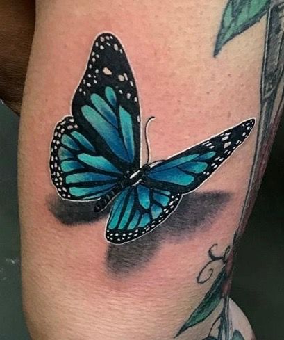 Beautiful Butterfly Tattoos, Realistic Butterfly Tattoo, Purple Butterfly Tattoo, Tatoo 3d, Blue Butterfly Tattoo, 3d Butterfly Tattoo, Most Beautiful Butterfly, Couples Rings, Butterfly Tattoos For Women