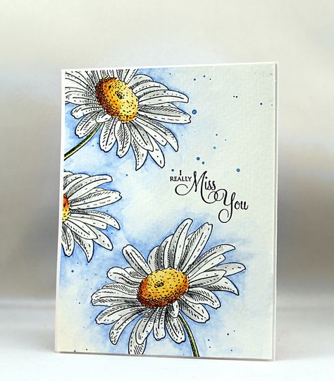 Week of Watercolor, Day 1 | Flickr - Photo Sharing! Altnew Flower Cards Ideas, Watercolor Cards Ideas Simple, Watercolor Card Ideas, Penny Black Cards, Penny Black Stamps, 수채화 그림, Penny Black, Floral Cards, Watercolor Cards