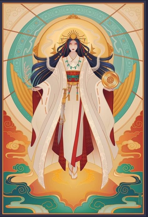 Daughter Of Hades And Persephone, Goddess Of Ghosts, Yliade Art, Amaterasu Omikami, Daughter Of Hades, Japanese Goddess, Hawaii Wall Art, Daughter Of Zeus, Super Powers Art