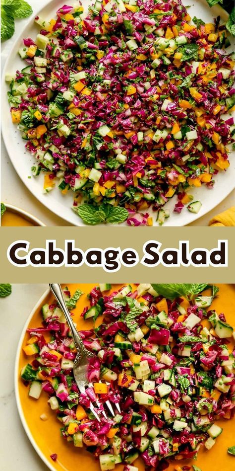 This red cabbage salad has crunch, fresh flavor, and a garlicky Greek dressing—the perfect salad to pair with your lunch or dinner any night of the week. #cabbagesalad #salads #cleaneating Salmon Soup, Red Cabbage Recipes, The Perfect Salad, Red Cabbage Salad, Cabbage Salad Recipes, Greek Dressing, Perfect Salad, Cold Salad, Bean Stew