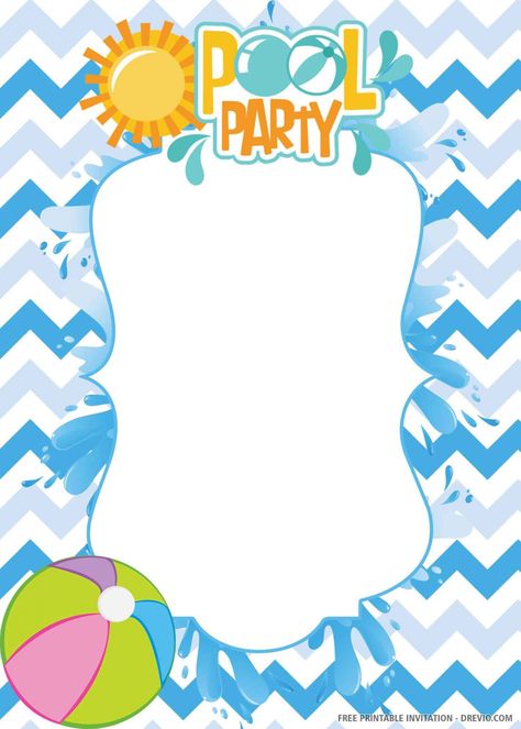 Nativity Printables, Kids Pool Party Birthday, Summer Birthday Party Invitations, Pool Party Invitation Template, Beach Cupcakes, Pool Party Themes, Pool Party Kids, Pool Party Birthday Invitations, Pool Birthday