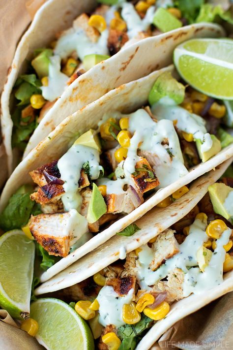 Chili Lime Chicken Tacos | lifemadesimplebakes.com Chili Lime Chicken Tacos, Lime Chicken Tacos, Chili Lime Chicken, Fantastic Recipes, Chicken Taco Recipes, Low Carb Tacos, Chili Lime, Lime Chicken, Deilig Mat