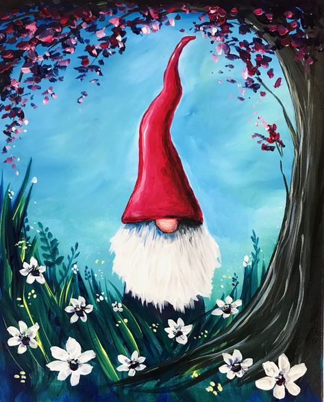 Fancy Painting, Starfish Painting, Gnome Paint, Mars Bar, Fleurs Diy, Paint Nite, Spring Painting, Gnomes Crafts, Paint And Sip